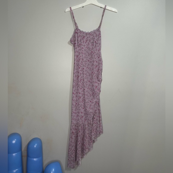 Asymmetrical Floral Pink & Purple Ruffle Mesh Wild Fable Dress - Picture 1 of 4